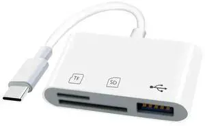 3-in-1 multi-function Typec to USB SD TF card reader for mobile phone and tablet connection, Type-C adapter for TF, CF, SD cards