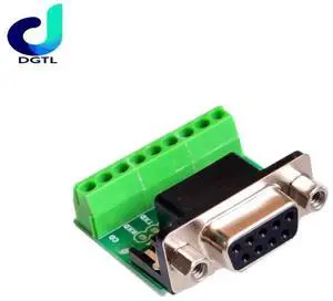DB9 RS232 Serial to Terminal Female Adapter Connector Breakout Board Black+Green DB9 RS232 Serial to Terminal Female Adapter Connector Breakout Board Black+Green