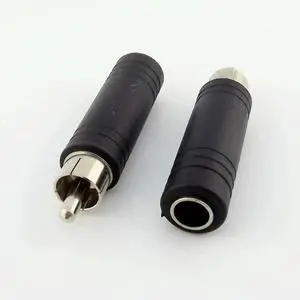 10pcs RCA Phono Male Plug To 6.35mm 1/4" Female MONO Audio AV Adapter Converter Connector Converter