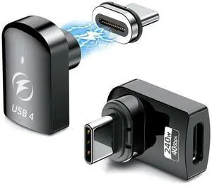 2PCS 240W Magnetic USB C Adapter, USB C Magnetic Adapter 24Pin, 40Gbps Fast Charge Data for Thunderbolt 3/4,MacBook Pro Rich