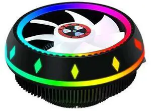 ??UFO Design RGB CPU Air Cooler 5-Color Lighting Universal Socket for /Desktop Computers Cooler Fan