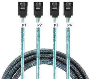 FOR Hard Drive Cable MINISAS 4-to-4 SATA 6G Data Cable 4 Pairs 4Sata Cable SAS to SATA 1M
