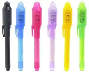 6Pcs/Set Invisible Ink Pen Built in UV Light Magic Marker For Pen Safety To Use 6Pcs/Set Invisible Ink Pen Built in UV Light Magic Marker For Pen Safety To Use
