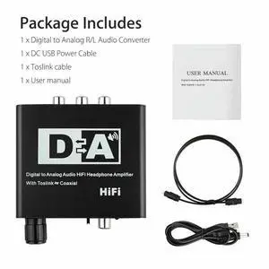 192Khz Digital Optical Coaxial Toslink To Analog RCA 3.5Mm Audio Hifi Converter With Spdif