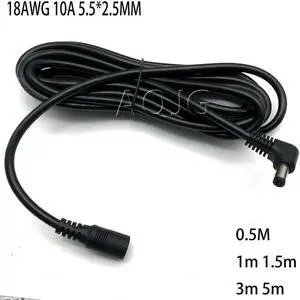 FOR Elbow 19V DC5.5*2.5MM Male to Female Notebook Power Extension Cord For Pole Meter Projector Power Cord 0 0.5m 5m 18AWG FOR Elbow 19V DC5.5*2.5MM Male to Female Notebook Power Extension Cord For Pole Meter Projector Power Cord 0 0.5m 5m 18AWG