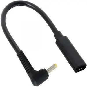 FOR Type C USB-C Female Input to DC/Rectangle Power PD Charge Cable fit for Laptop 18-20V (4.0x1.7mm for ) FOR Type C USB-C Female Input to DC/Rectangle Power PD Charge Cable fit for Laptop 18-20V (4.0x1.7mm for )