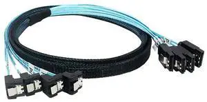 FOR SAS 4.0 4SATA to 4SATA Cable with 90° Bend - Effortless Data cable Transfer for SSD Hard Drives and Motherboards FOR SAS 4.0 4SATA to 4SATA Cable with 90° Bend - Effortless Data cable Transfer for SSD Hard Drives and Motherboards