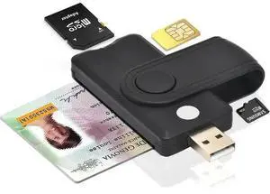 External Card Reader Connector Adapter, Smart Card Reader (All - in - One USB2.0), SIM SD TF ID IC