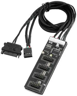 FOR 9Pin USB Header Splitter, USB 2.0 Header Splitter With SATA Power Cable, Internal USB Hub For CPU/RGB Light/Printer