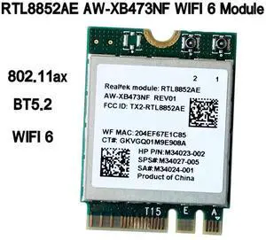 2.4G 5G 802.11AC/AX Wireless Module AW-XB473NF RTL8852AE RTL8852 6 MU-MIMO Network Card Bluetooth 5.2 for Win 10-Elect
