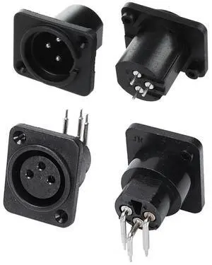 20 Pcs Black XLR Connector: 10 Pcs Male Plug Straight Terminal Panel Mounted Connector & 10 Pcs 3 Pin Female Jack