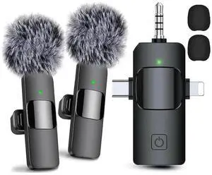3 in 1 Wireless Lavalier Microphones for , Android, Camera, USB-C Microphone, Mini Microphone with Noise Reduction Rich 3 in 1 Wireless Lavalier Microphones for , Android, Camera, USB-C Microphone, Mini Microphone with Noise Reduction Rich