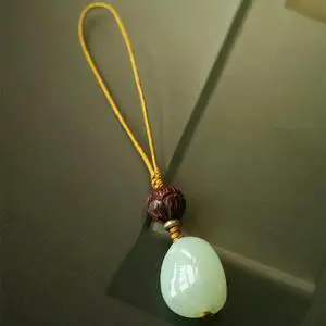 Chinese Style Jewelry Mobile Phone Pendant and Key Chain for Men and Women, Hetian Jade Small Stone