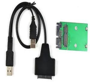 FOR Mini PCIe mSATA 3x5 SSD to 1.8 micro SATA Adapter card + USB micro SATA cable 7+9PIN 13PIN USB TO SSD USB TO MINI PCIE