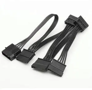 FOR 4Pin Female IDE PC Computer Hard Drive 1 to 5 SATA Splitter Power Supply Adapter Converter Cable Cord Black FOR 4Pin Female IDE PC Computer Hard Drive 1 to 5 SATA Splitter Power Supply Adapter Converter Cable Cord Black
