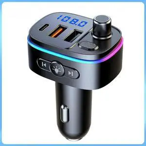 FOR T65 Fast Car Transmitter Wireless 5.0 BT Handsfree MP3 Player PD Type C QC3.0 USB LED Light FOR T65 Fast Car Transmitter Wireless 5.0 BT Handsfree MP3 Player PD Type C QC3.0 USB LED Light