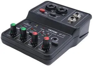 Aomoproing TEYUN Q-12 Sound Card Audio Mixer Sound Board Console Desk System Interface 4 Channel 48V Power Stereo Computer Sound Ca Rich