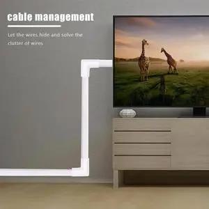 Aomoproing One-Cord Channel Cable Concealer - CMC-03 Cord Cover Wall Cable Management System - 125 Inch Cable Hider Raceway Kit Rich