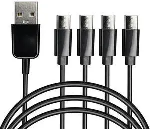FOR USB Type C Splitter Charging Cable,4.9ft 4 in 1 Multi Charging Cable, USB A to 4 x USB Type C Y Splitter Data Snyc Cord(1.5m)