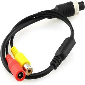 FOR 4 Pin Female to RCA Female Adapter 35cm/13.78" M12 4 Pin Female Aviation Head to RCA Female DC Female Connector Cable FOR 4 Pin Female to RCA Female Adapter 35cm/13.78" M12 4 Pin Female Aviation Head to RCA Female DC Female Connector Cable