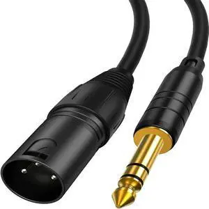 FOR 6 Feet TRS 6.35mm (1/4 Inch) Male to XLR Male Cable, Black FOR 6 Feet TRS 6.35mm (1/4 Inch) Male to XLR Male Cable, Black