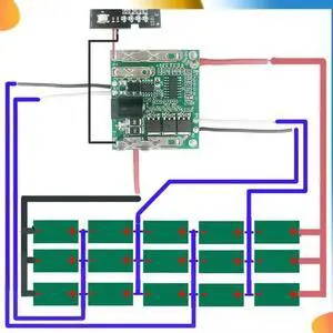 Aomoproing 2X Li- Case Circuit Board PCB For Lomvum Zhipu Hongsong Jingmi No 18V Lithium ,10 Hole Aomoproing 2X Li- Case Circuit Board PCB For Lomvum Zhipu Hongsong Jingmi No 18V Lithium ,10 Hole