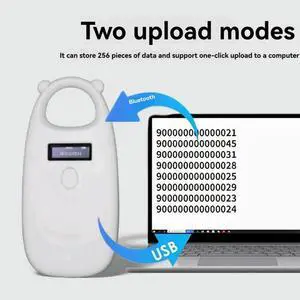 Aomoproing Handheld 125Khz 134.2Khz Animal RFID Chip Reader For Pet Dogs Cats EMID/FDX-B USB/Bluetooth Tag