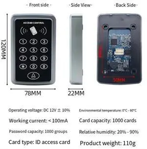 Aomoproing RFID Keypad Keyboard Access Control System Waterproof Cover Outdoor EM4100 TK4100 Keyfobs Door Opener for Lock System Aomoproing RFID Keypad Keyboard Access Control System Waterproof Cover Outdoor EM4100 TK4100 Keyfobs Door Opener for Lock System