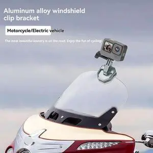 Aomoproing For Riding Camera Bracket Windshield Mount Clip Metal Clamp For X5 Gopro Action 5/4 Motorcycle