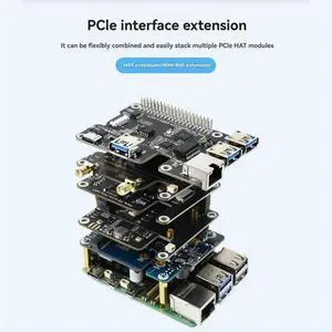 Aomoproing 4-CH Pcie HAT Expansion Board Pcie FFC For Raspberry Pi 5 Supports Stacking HAT Modules