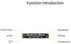 Aomoproing 4PCS Programmable 2812 Arm LED Light Armlight 5V RGB For RC FPV Racing Freestyle Whoop Drone Quadcopter Runcam