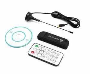 Aomoproing Digital TV Receiver Stick USB 2.0 Digital DVB-T SDR+DAB+FM HDTV TV Tuner Receiver Stick RTL2832U+R820T2 W/Antenna Remote Control