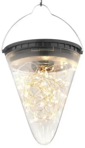 Aomoproing Solar Bottle Lamp Clamp Hanging Lamp Outdoor Waterproof Balcony Terrace Garden Tree Light String Chandelier Glass Crack Lamp