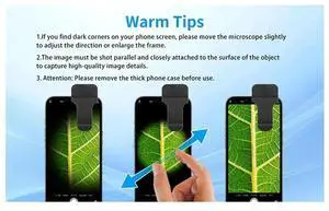 Aomoproing 200X Phone Microscope Lens,LED/UV Lights & CPL Filter,Universal Phone Clip ,Pocket-Sized Science Tool (HD Zoom)