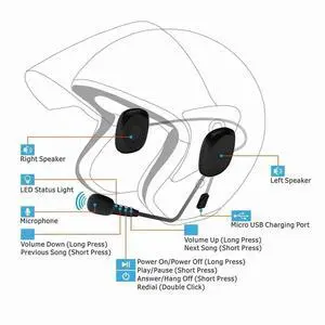 Aomoproing Moto Helmet Headset Bluetooth 5.0 Ultra-Thin Motorcycle Earphones Wireless Speaker Headphone Handsfree Call Music Play