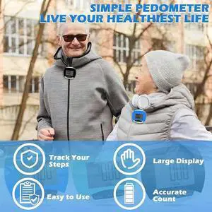 Aomoproing 9-Pack Simple Pedometer For Walking Step Counting, Portable Clip-On Step Tracker For Recording Calorie Consumption