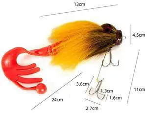 Aomoproing Mouse Fishing Lure Fly Hooks Freshwater Saltwater Lure Soft Fly Fishing Lures with Double Hooks Yellow Rich Aomoproing Mouse Fishing Lure Fly Hooks Freshwater Saltwater Lure Soft Fly Fishing Lures with Double Hooks Yellow Rich