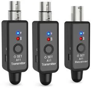 Aomoproing A11 Wireless Microphone Transmitter Receiver 2.4Ghz, XLR Microphone Wireless System, Wireless Mic Adapter For Audio Mi Aomoproing A11 Wireless Microphone Transmitter Receiver 2.4Ghz, XLR Microphone Wireless System, Wireless Mic Adapter For Audio Mi