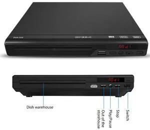 Aomoproing AV Output USB Disc Player Children's VCD Player For TV Casting, DVD Media, VCD Disc, CD Playback EU Plug