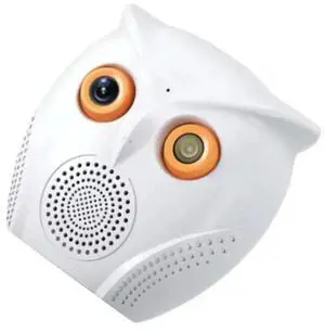 Aomoproing Camera Owl Shape 2K 5MP Home Mini Indoor Baby Monitor Detection Night Vision Two Way Audio Surveillance Cameras US