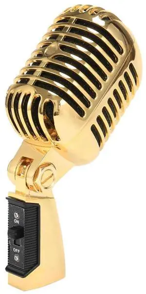 Aomoproing Professional Wired Vintage Classic Microphone Dynamic Vocal Mic Microphone for Live Performance Karaoke(Gold) Rich Aomoproing Professional Wired Vintage Classic Microphone Dynamic Vocal Mic Microphone for Live Performance Karaoke(Gold) Rich