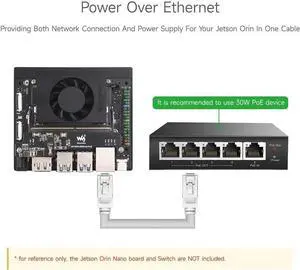 PoE Expansion Board for NV Jetson Orin Nano/NX, Mini Body, More Space Saving