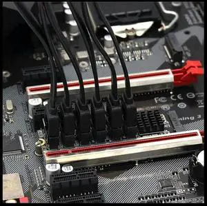 FOR M.2 MKEY PCI-E Riser Card M.2 NVME to SATA3.0 PCIE to SATA 6Gpbsx6-Port Expansion Card ASM1166 Support PM Function