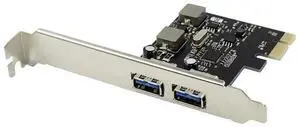 FOR 2 Port USB 3.0 PCI-E Expansion Card External PCIe Card USB3.0 With 2 Power Modules Desktop PC