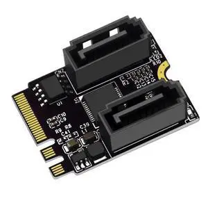 FOR M.2 A+E KEY to 2 Ports SATA3.0 Converter Card Hard disk expansion card: Fast Data Transmission and Stable Output