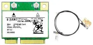 FOR AX210HMW WiFi Card+ WiFi 6E Mini PCI-E AX210 802.11Ax/Ac 2.4G/5G/6Ghz BT5.2 Adapter for Laptop