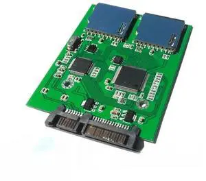 FOR 2 Port Dual SD SDHC Secure Digital MMC Memory Card to 7+15P SATA Serial ATA Converter Adapter