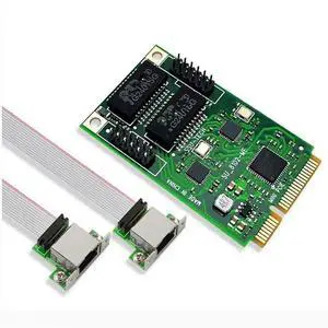 FOR Mini PCI-E to 2 Port Network Card 1000Mbps Gigabit Ethernet COM Port 10/100/1000M RJ45 Network Adapter for PC