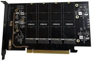 FOR M.2 NVME to PCIe 4.0 X16 Adapter Card, Supports 4 NVMe M.2 2280, Supports Bifurcation Raid
