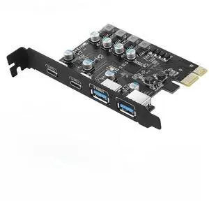 FOR PCIE Card Adapter gen1 with 2 USB3.0 Type-A and 2 USB3.0 Type-C Ports for High-Speed Data Transfer